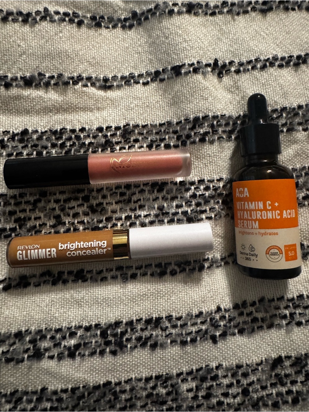 Revlon Glimmer Brightening Concealer  & Aca hyaluronic acid serum & lipstick